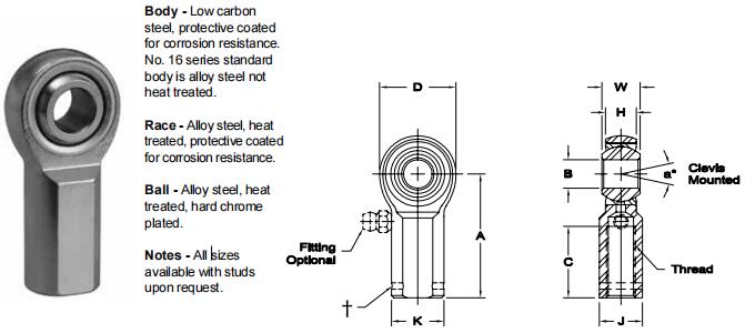 AURORAKW-14關(guān)節(jié)軸承圖紙