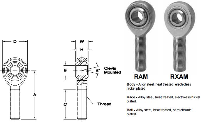 AURORARXAM-7關節(jié)軸承圖紙