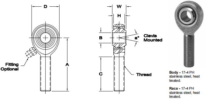 AURORASM-4E關(guān)節(jié)軸承圖紙